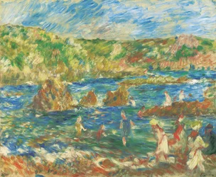 Crianças na praia de Guernsey, c.1883