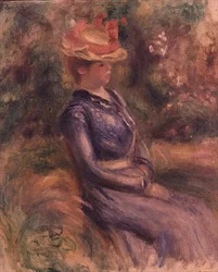 Menina com um chapéu de palha