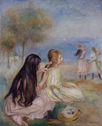Girls by the Seaside, c.1875 (óleo sobre tela)