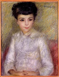 Retrato de uma jovem rapariga. Pintura de Pierre Auguste Renoir (1841-1919)