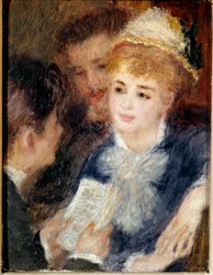 A ler o papel. Pintura de Pierre Auguste Renoir (Pierre-Auguste