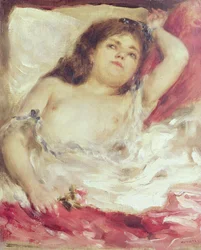Mulher semi-nua na cama: The Rose, antes de 1872 (óleo sobre tela)