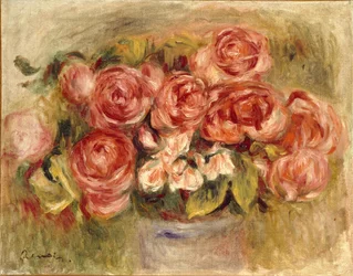 Ainda vida de rosas em um vaso, décadas de 1880 e 1890