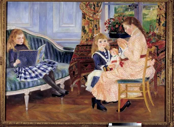 A tarde das crianças em Wargemont. Pintura de Pierre Auguste Renoir (1841-1919)