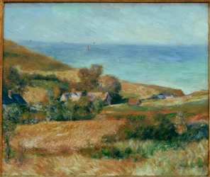 Vista da costa perto de Wargemont na Normandia