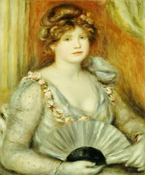 Mulher com ventilador