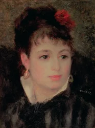 Mulher com uma rosa no cabelo
