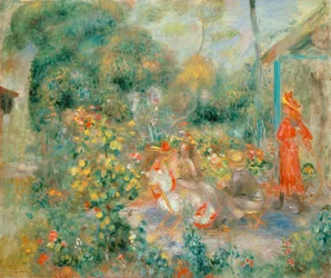 Meninas no jardim de Montmartre