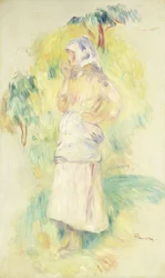 Camponês jovem comendo uma maçã; Jovem camponesa comendo uma maçã, c.1894