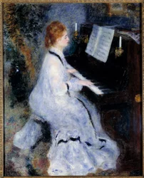 Mulher jovem ao piano