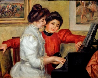 Yvonne e Christine Lerolle ao piano