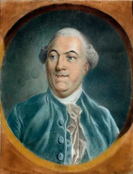 Retrato de Jacques Necker (1732-1804) Pintura Pastel de Pierre Baudemant (1729-1808) Troyes musee des Beaux Arts do século XVIII