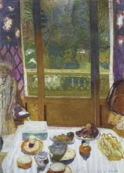 A sala de café da manhã com vista para o jardim. 1930-31