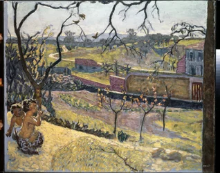 Início da Primavera. Pequenos faunos. Pintura de Pierre Bonnard (1867-1947)