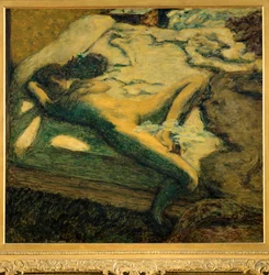 Mulher a dormir na sua cama ou indolente (pintura sobre tela)
