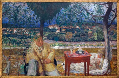 No jardim (conversa na Provença). Com retratos de Jozef Pankiewicz (1866-1940, pintor polaco) e Marthe de Meligny (nascida Maria Boursin)