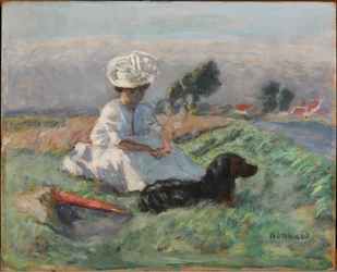 A mulher com o cão