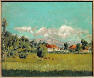 Paisagem da Pintura Dauphine de Pierre Bonnard (1867-1947) 1888 Sol. 0,19x0,29 m Colecção privada