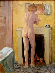 Nu em pé na sua toilette. Pintura de Pierre Bonnard (1867-1947), 1919. Saint-Tropez, Musée de l