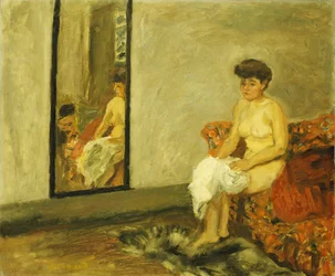 Nu sentado numa cadeira vermelha, 1908
