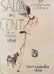 Cartaz publicitário da 23ª exposição do Salon des Cent, 1896