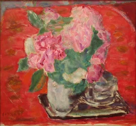 Pintura de rosas por Pierre Bonnard (1867-1947) 1943 Paris, Coleção Particular