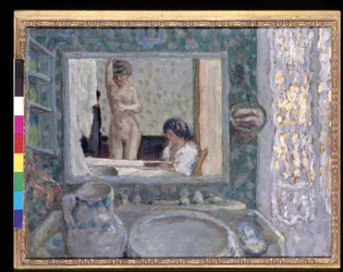 O Espelho na Sala Verde (La Glace De La Chambre Verte) (óleo sobre papel)