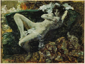 O nu azul (óleo sobre tela)