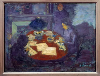 Sob a lâmpada Pintura por Pierre Bonnard (1867-1947) 1899 Dim: 0,34x0,44 m Paris, Musee d