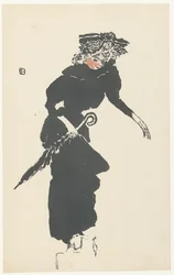 mulher com guarda-chuva Femme au guarda-chuva