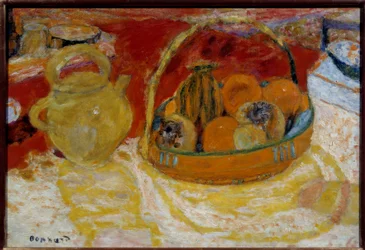Natureza morta amarela e vermelha. Pintura de Pierre Bonnard (1867-1947)
