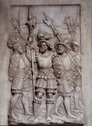 Soldados Detalhe dos relevos de base do túmulo de François I (1494 - 1547) realizado por Pierre Bontemps (1505/1510-1568/1570)