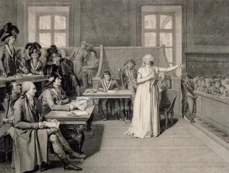 Maria Antonieta (1755-93) de Habsburgo-Lorena, julgada pelo Tribunal Revolucionário do Tribunal, em 16 de outubro de 1793