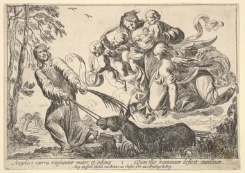 Anjos que levantam a Virgem e o Menino, 1610-42.