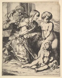 Virgem ajoelhada diante de Cristo, 1610-42.