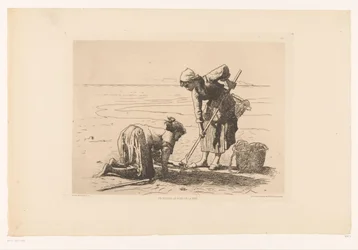 Pescadores no Litoral Pecheuses au bord de la mer. (título no objeto)