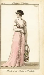 Mulher de vestido ao estilo da Matilda da Flandres, Paris