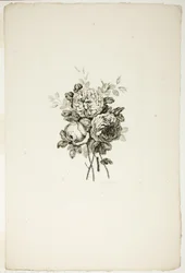 Buquê com Rosas, da Coleção de Diferentes Buquês de Flores, Inventado e Desenhado por Jean Pillement e Gravado por P. C. Canot