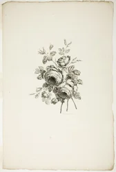 Buquê com Rosas, da Coleção de Diferentes Buquês de Flores, Inventado e Desenhado por Jean Pillement e Gravado por P. C. Canot