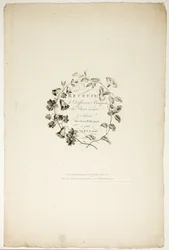 Capa da coleção de diferentes ramos de flores, inventada e desenhada por Jean Pillement e gravada por P. C. Canot