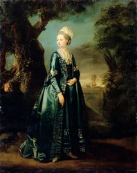 Senhora em um retrato de jardim da grã-duquesa Natalia, c1773-c1776