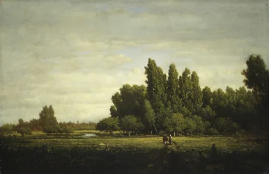 Um prado cercado por árvores, ca. 1845