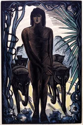 Mogli e os lobos na selva. Rudyard Kipling “O Livro da Selva”