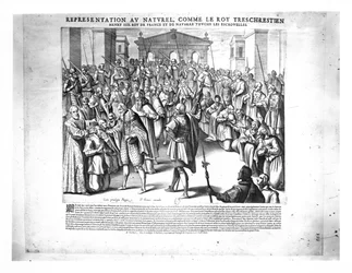 Henri IV (1553-1610) curando os sofredores de scrofula