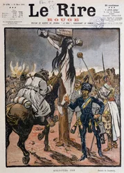 A liberdade dos povos crucificados ("Gólgota 1918") - por Jeanniot, em "Le Lire Rouge" de 30/03/1918 (gravura)