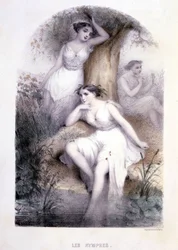Les nymphs - em "Les femmes mythologiques", desenhos de G. Staal, de Mery e do Cte Foelix, Ed. G. de Gouet