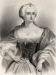 Maria Teresa (1717-80) Arquiduquesa da Áustria e Rainha da Hungria e Boêmia, ilustração de "Mulheres do Mundo" por Mary Cowden Clarke, 1858
