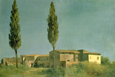 Na Villa Farnese: Os Dois Álamos, c.1777 (óleo no cartão)
