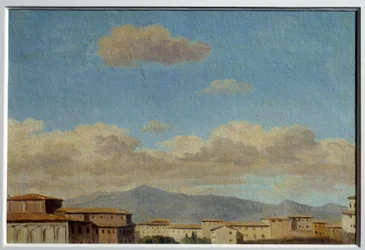 Estudo do céu no Quirinal (Roma). Pintura de Pierre Henri De Valenciennes (1750-1819)