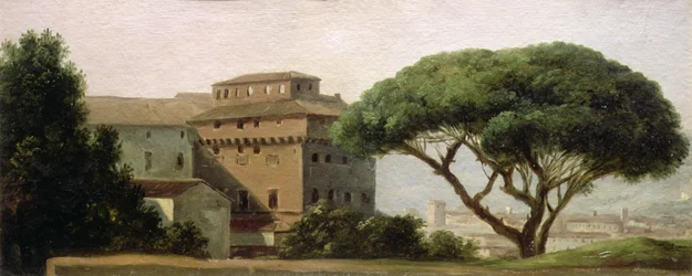 Vista do convento de Ara Coeli: o pinheiro guarda-chuva (óleo sobre papel)